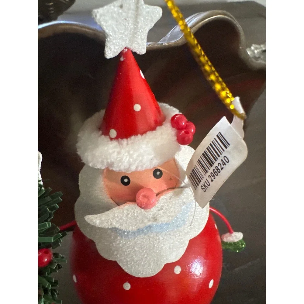 Pier 1 Imports Santa Claus Christmas Ornament Dangling Legs Red White 2968240